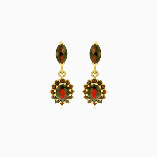 Okouzlující visací náušnice s granátem