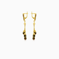 Visací zlaté náušnice s granáty