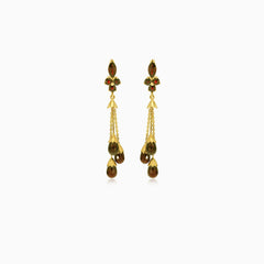 Visací zlaté náušnice s granáty