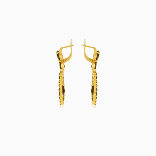 Elegante 14kt Gold-Garnet-Tropfenohrstecker