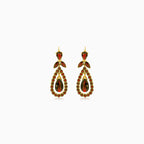 Elegante 14kt Gold-Garnet-Tropfenohrstecker