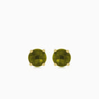 Elegant moldavite and gold stud earrings