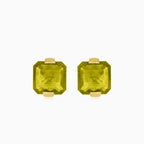 Graceful 14kt gold earrings with moldavite