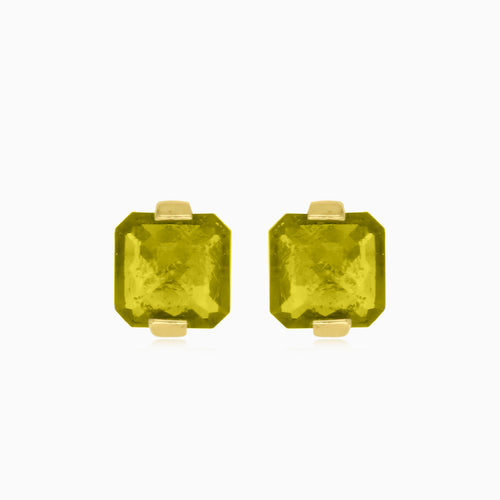 Graceful 14kt gold earrings with moldavite