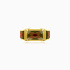 Rechteckiger Granat Statement-Ring.