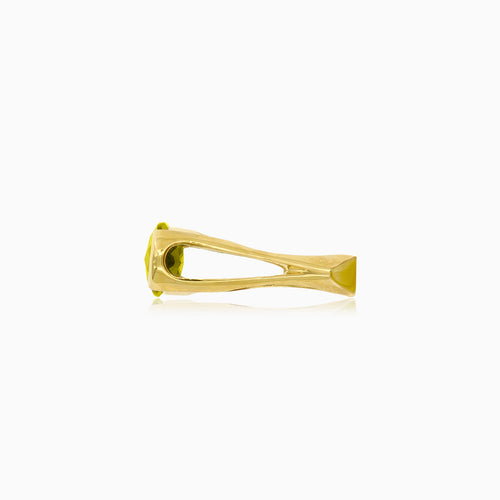 Moldavit-Oval-Gold-Damenring