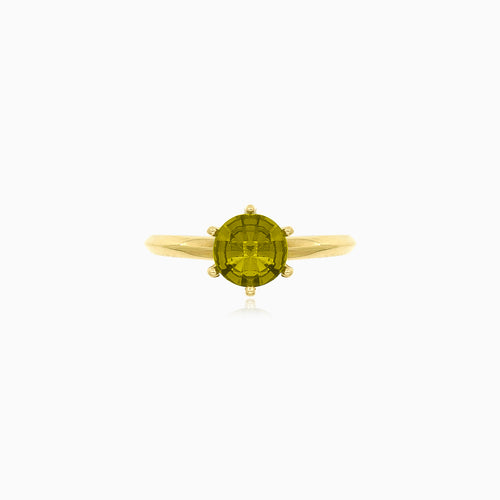 Runde Moldavit-Gold-Eleganz