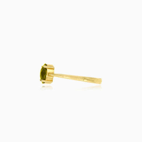 Eleganter ovaler Moldavit-Goldring