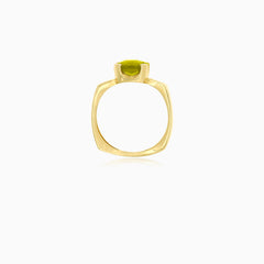 Mystische-Anziehungskraft-Moldavit-Kissen-Eleganz-Ring
