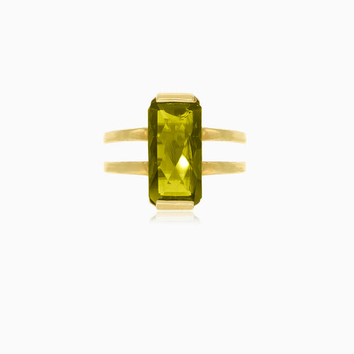Ring mit strahlender Aura Moldavit Eleganz