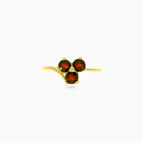 Granat-Brillanz-Trio-Ring