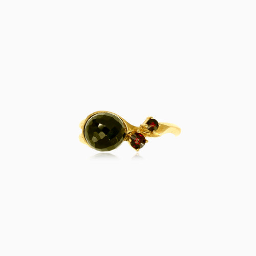 Planetarischer Glanz Gelbgold Ring mit feinem Step-Cut
