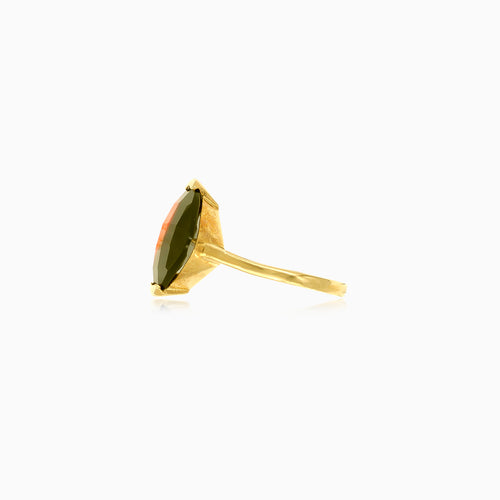 Granat-Gold-Stab-Eleganz-Ring