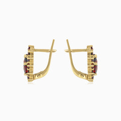 Oslnivé duo náušnic s hruškovitým  a kulatým granátem