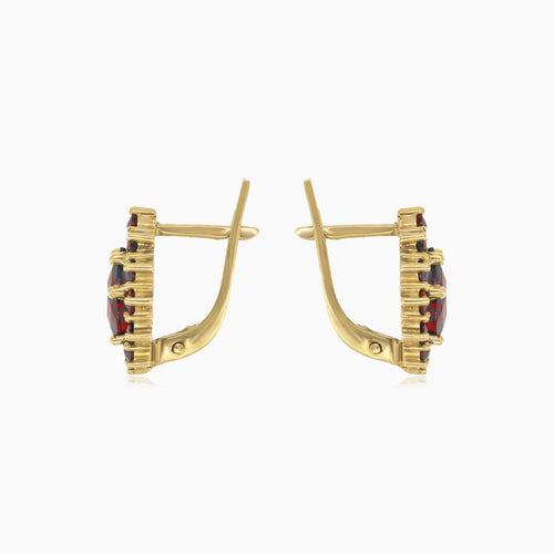 Oslnivé duo náušnic s hruškovitým  a kulatým granátem