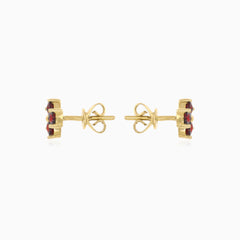 Vintage charm 14kt gold grapevine earrings
