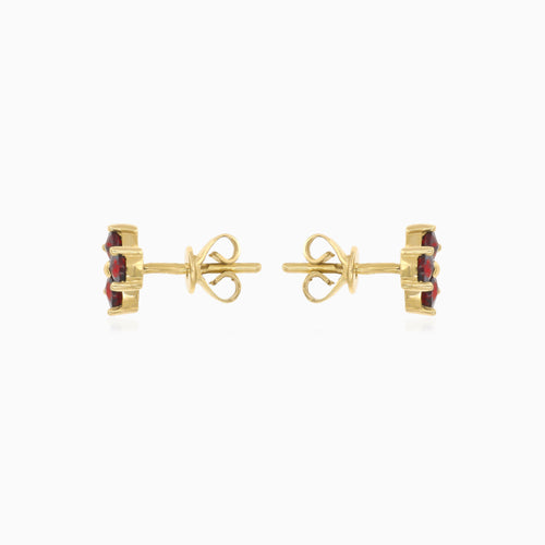 Vintage charm 14kt gold grapevine earrings