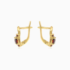 Náušnice z oválným a kulatými granáty