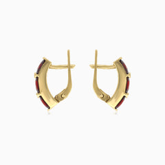 Náušnice se třemi granáty