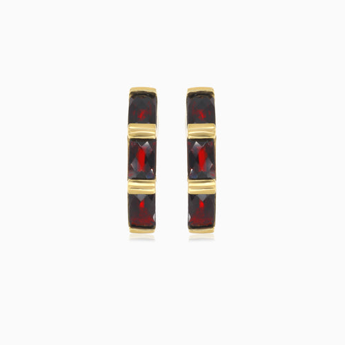 Náušnice se třemi granáty