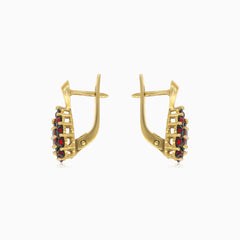 Náušnice ve tvaru kapky s granáty