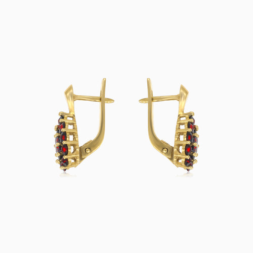 Náušnice ve tvaru kapky s granáty