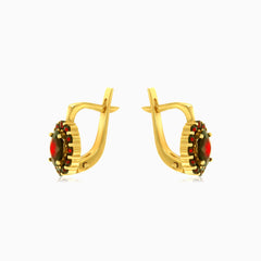 Oválné náušnice s granáty