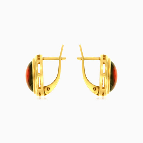 Ovale Cabochon-Goldohrstecker