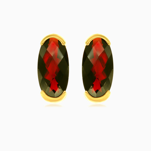 Verlängerte ovale Glanz-Goldohrringe