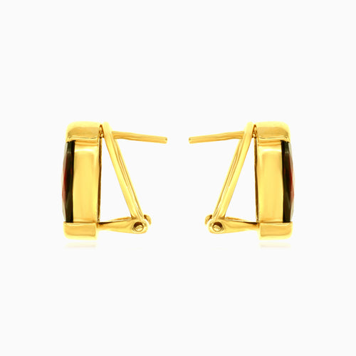 Verlängerte ovale Glanz-Goldohrringe