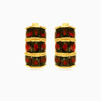 Zlaté náušnice s obdélníkovými granáty