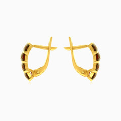 Zlaté náušnice s granátem zářivého brusu