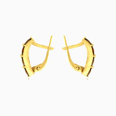 Zlaté náušnice s čtvercovými granáty