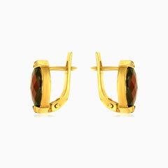 Zlaté náušnice s markýzovým granátem