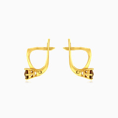 Elegantní náušnice s kulatým granátem