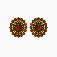 Náušnice ze zlata s granáty