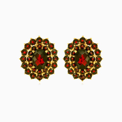 Náušnice ze zlata s granáty