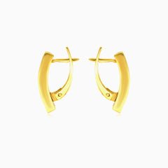 Zlaté náušnice s granátem v dlouhé tyčince