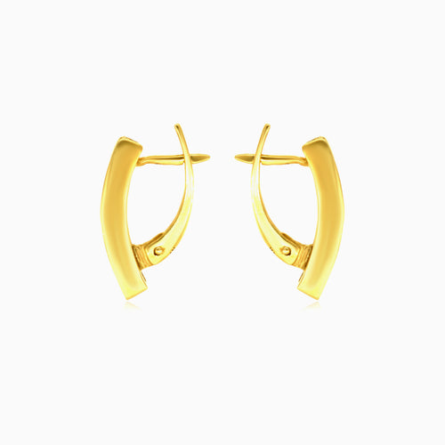 Zlaté náušnice s granátem v dlouhé tyčince