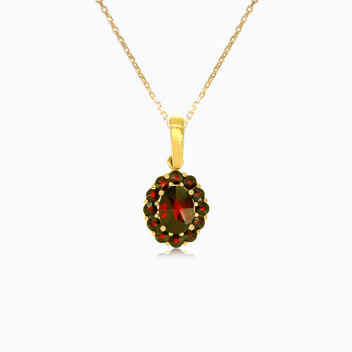 Graceful Dance Granat 14kt Gold Anhänger