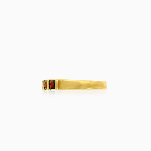 Eleganter Goldring mit 6 Granaten