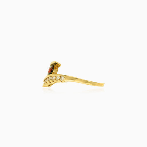 Stilvoller Granat- und Zirkonia-Goldring