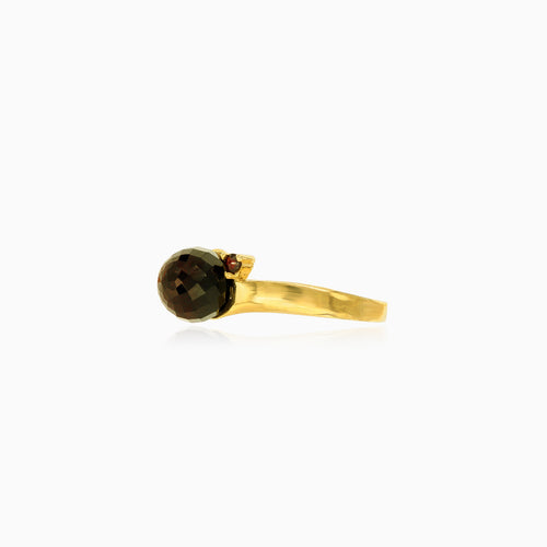 Planetarischer Glanz Gelbgold Ring mit feinem Step-Cut