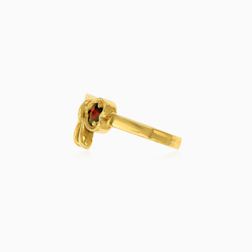 Femininer Granatring mit Schleifendesign