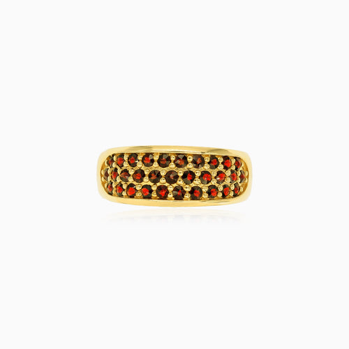 Granat-Runde-Gold-Ring