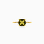 Moldavit- und Zirkonia-Goldring