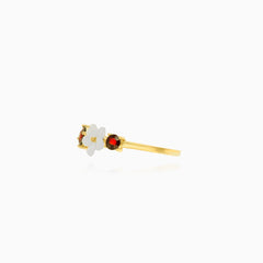 Runder Granat- und Quarz-Ring
