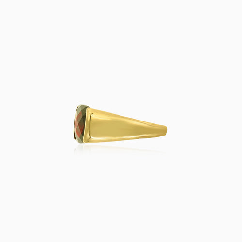 Klassischer Herrenring mit Granat aus Gold