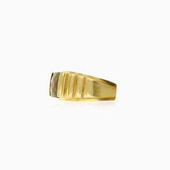 Eleganter Herrenring mit Prinzessschliff Granat