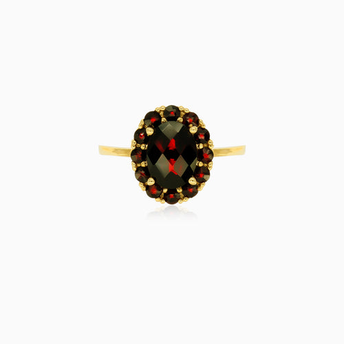 Zeitloser Glamour Granat Ring mit fein facettierten Clustern